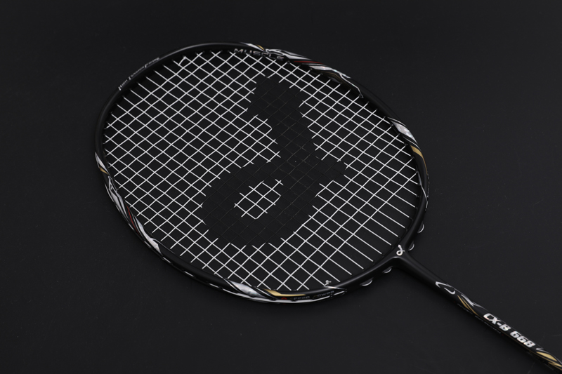 Raquete de badminton de carbono premium CX-B668 preta