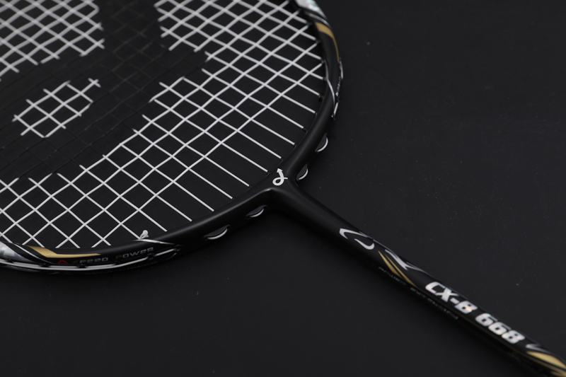 Raquete de badminton de carbono premium CX-B668 preta