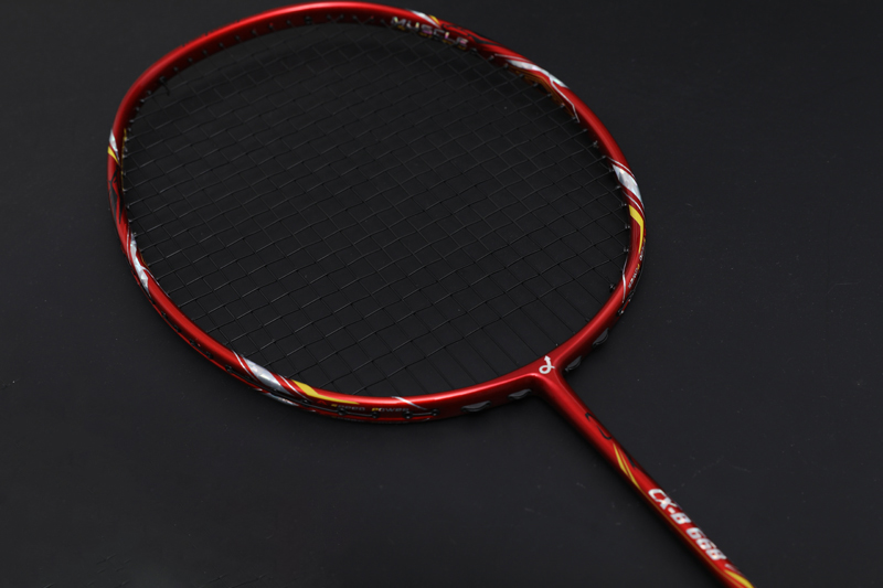 Raquete de badminton de carbono premium CX-B668 carmesim