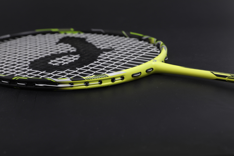 Raquete de badminton de carbono premium CX-B658 amarelo claro