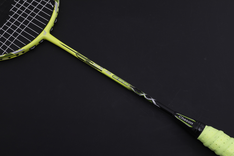 Raquete de badminton de carbono premium CX-B658 amarelo claro