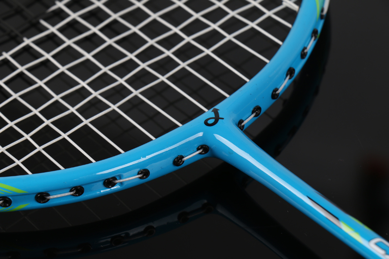 Raquete de badminton integrada de polo médio de fibra de vidro de liga de alumínio CX-B518 azul