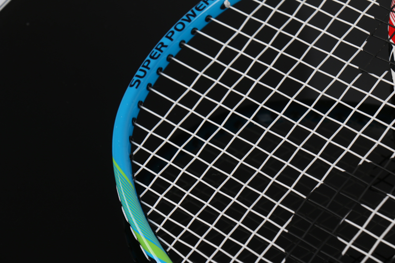 Raquete de badminton integrada de polo médio de fibra de vidro de liga de alumínio CX-B518 azul